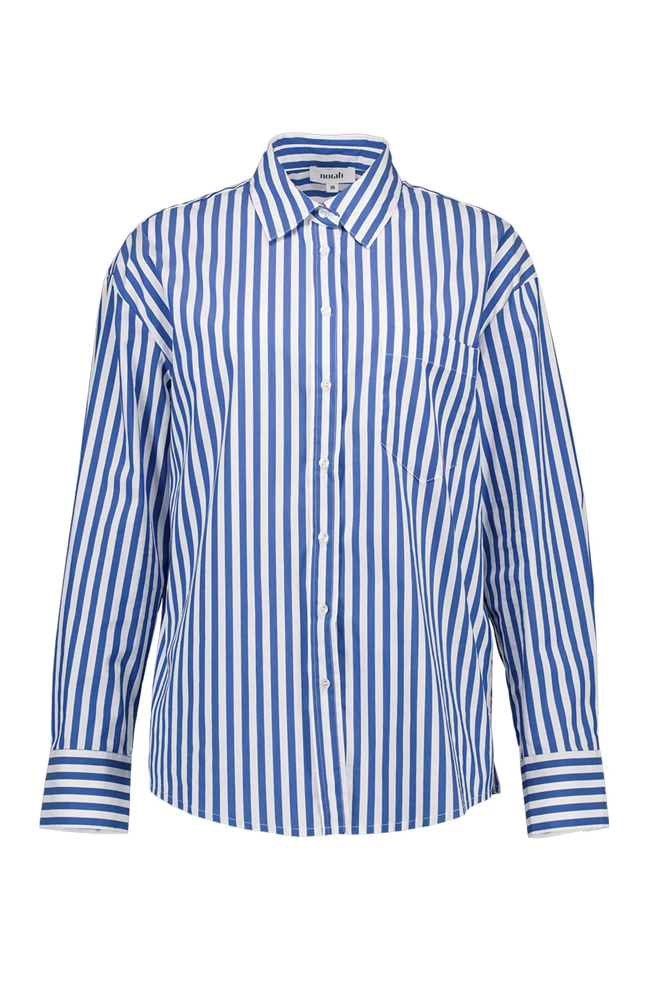 Blauw/wit gestreepte blouse