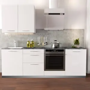 Cocina en kit DELINIA ID con altos SOFIA blanco 2.40 m