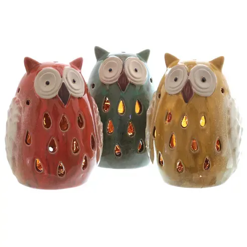 Windlicht - 3-fach sortiert - Keramik - Eule