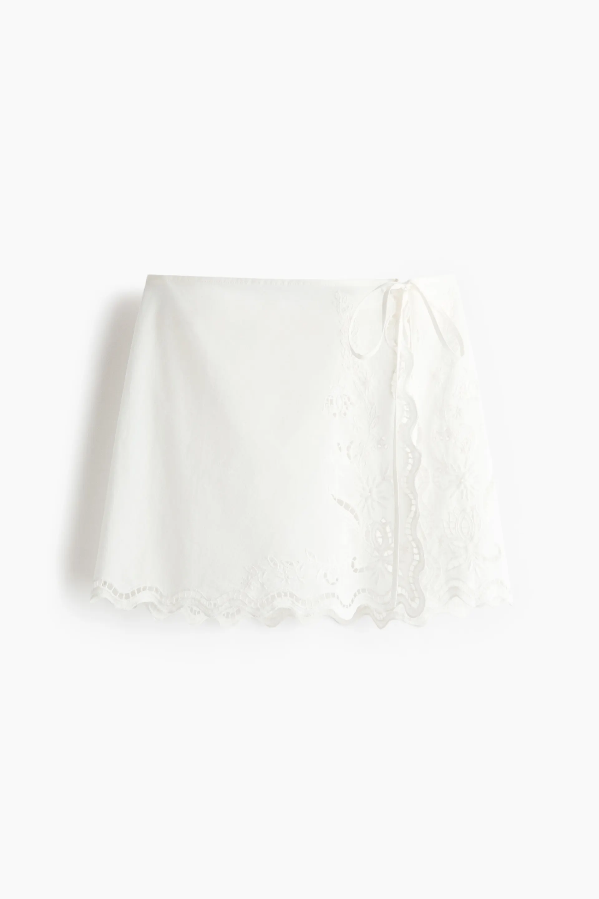 Tie-detail cotton beach skirt