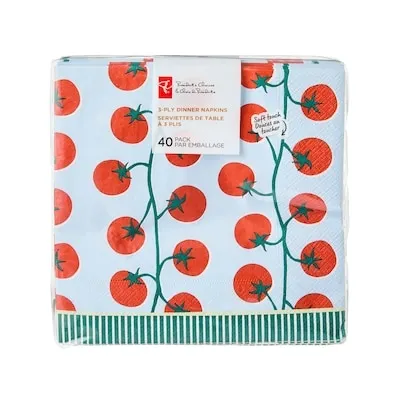 3 Ply Dinner Napkins 40 Pack - Tomatoes