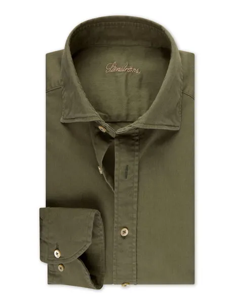 Regular, C92 RC Cuff Casual Denim Shirt Green