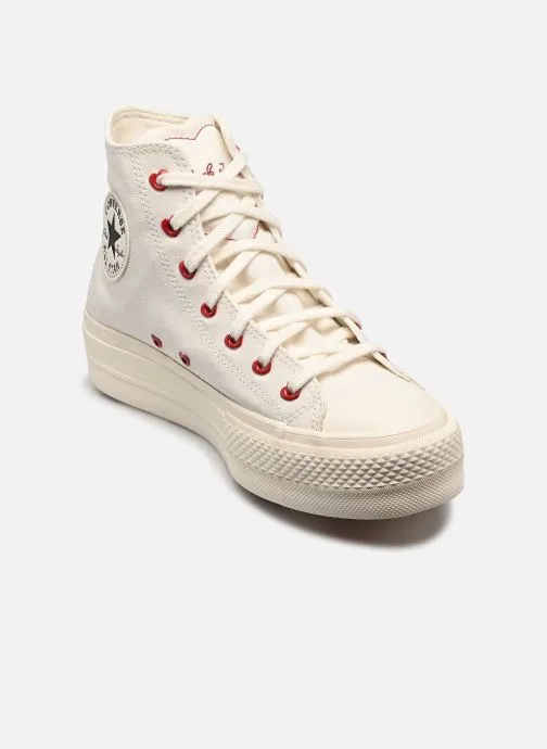 Print sneakers Chuck Taylor All Star Lift Platform Hearts Hi dames wit