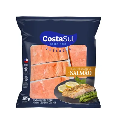 filé de salmão em pedaços costa sul 400g