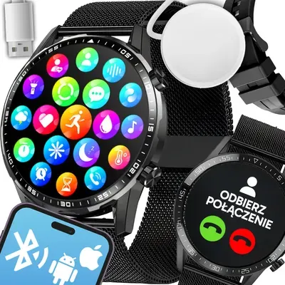 Smartwatch | Damen, Herren | Fitness Tracker | Uhr mit HD Touch | Wasserdicht, Pulsmesser, Schrittzähler, Schlafmonitor, Sportmodi für Android | Retoo