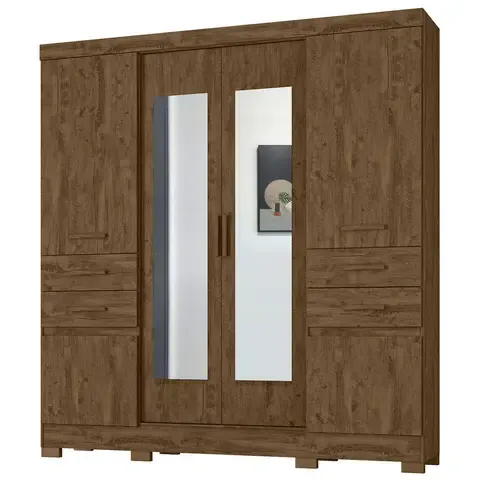 Ropero con Espejo 6 Puertas 4 Cajones Florida