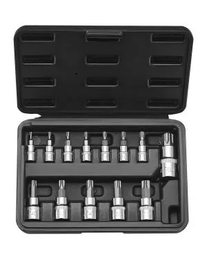 Set Chiavi a Bussola Torx VEVOR 13PCs,Stella T8-T60,Innesti 1/4,3/8,1/2",Acciaio Legato S2 e Cr-V,Con Cofanetto,Meccanico Riparazione Auto
