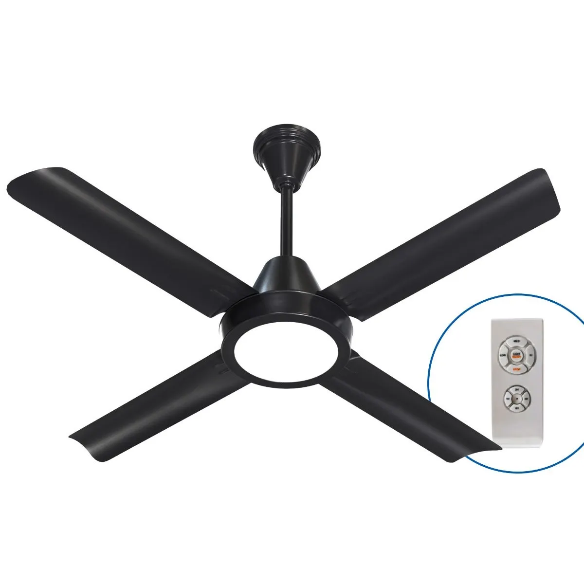 Ventilador de techo Moddo negro LED con control motor dc 35W