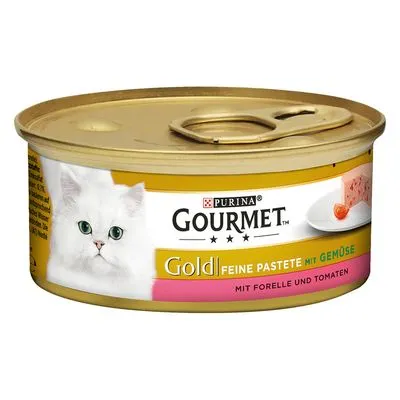Gourmet Gold 2x 12 x 85 g / 24 x 85 g : 50 % de remise sur le 2ème paquet ! Les Mousselines : truite, tomates(2 x 12 x 85 g)