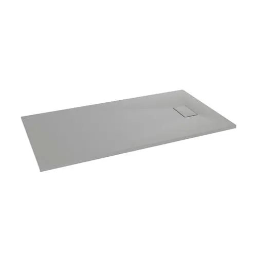 Stonea 60L x 32W Solid Surface Universal Shower Base in Grey with Concealed End Drain