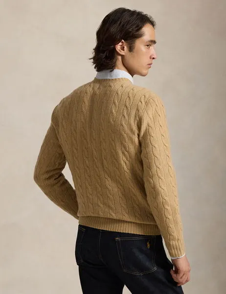 Cable-Knit Wool-Cashmere Jumper Camel Melange
