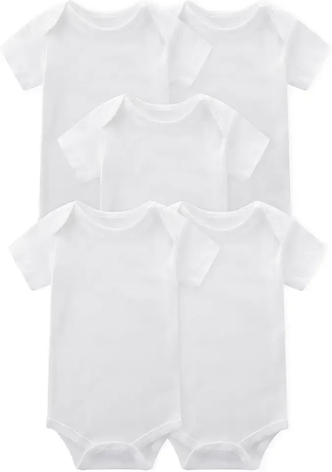 Unisex Baby 5-pack Onesie Bodysuits Baby Boy Clothes Short Sleeve