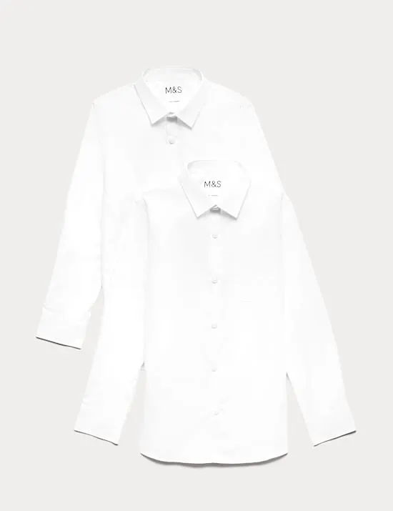 2er-Pack bügelfreie Schulhemden für Jungen (2–18 J.)