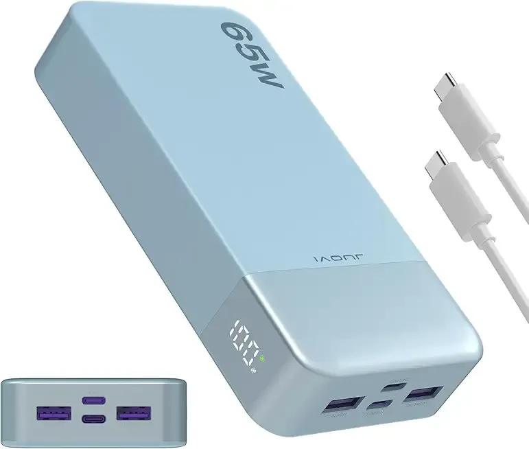 Portable Charger 65W Power Bank 20000mAh Compact USB C Laptop Power Bank Fast Charging Battery Pack for Laptop MacBook Dell XPS iPad Tablet Steam Deck iPhone 17/16/15/14 Series Samsung and More