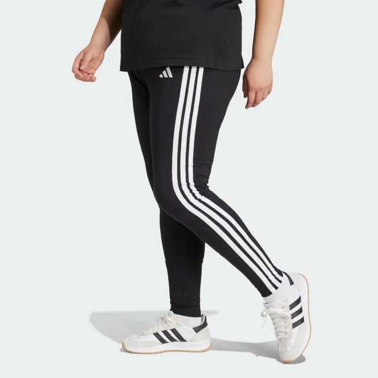 Essentials 3-Stripes Cotton Leggings (Plus Size)