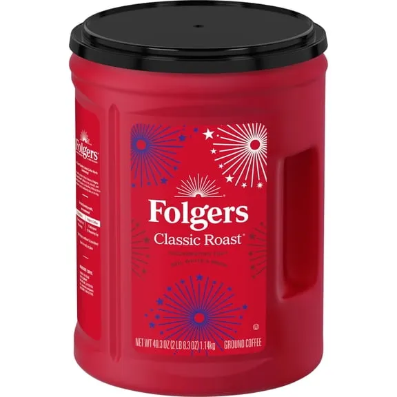 Folgers Classic Roast Medium Roast Ground Coffee, Limited Edition Canister for Americas 250th Anniversary, 40.3 oz