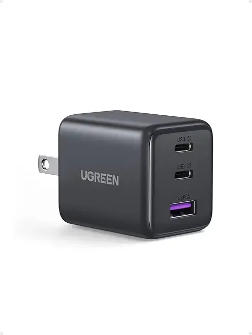 UGREEN 3-Port 30W USB C Charger, GaN II Compact iPhone Charger Fast Charging, Type C Power Adapter for iPhone 17/16/15 Series, Galaxy S26/S25/24, iPad, MacBook Neo/Air, Matt Black