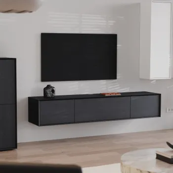 Tv-Meubel NORDIK 3 Klapdeuren H36-B200 Eik Zwart