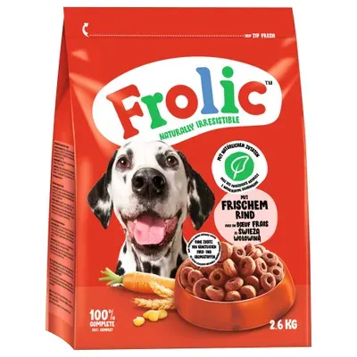 Frolic bœuf, carottes, céréales pour chien