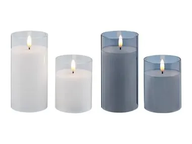 Set de 2 velas led de cera auténtica en vaso