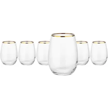 Bicchieri in vetro Amber Golden bordo oro 35 cl