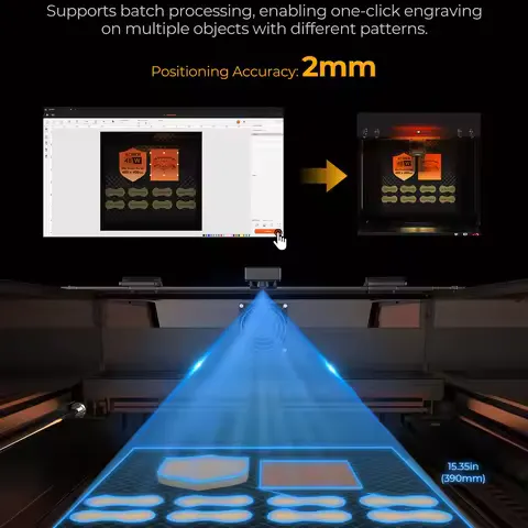 ACMER P3 48000mm/min Class 1 Laser Safety Industrial Guide Rail Laser Woodworking Engraving Cutter CNC Machine For Acrylic Plywood Leather Glass Wood With 30L Air Pump Christmas And Birthday Gifts Business