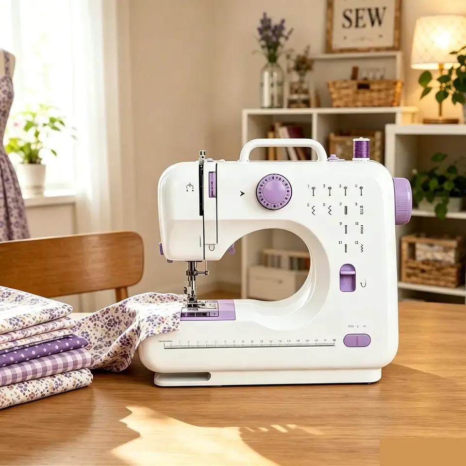 Electric Sewing Machine for Beginners for Quick Repairs DIY Crafts & Gift | Portable Mini Sewing Machine with Dual Power, 12 Stitches, Foot Pedal, Light, Storage Drawerand Accessories Kit
