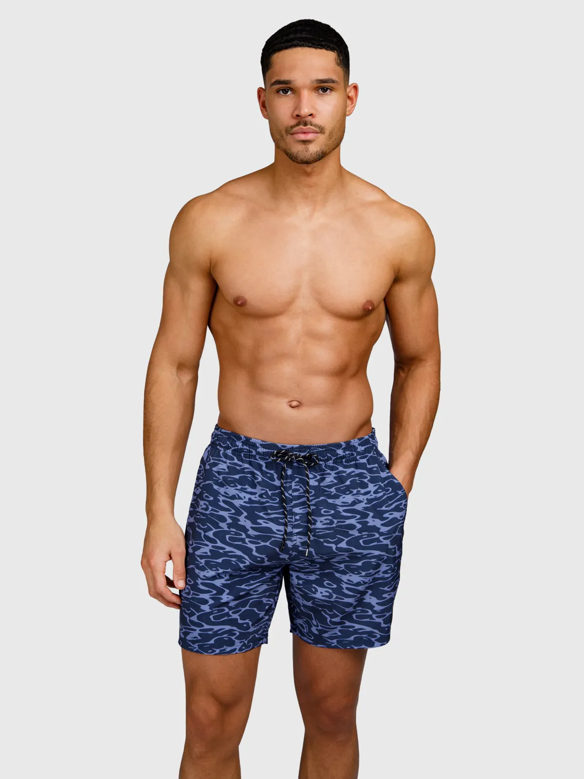 Bru-conic-Reflection Men Swim Shorts | Indigo Blue