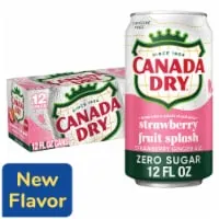 Canada Dry Fruit Splash Strawberry Ginger Ale Zero Sugar Soda Cans