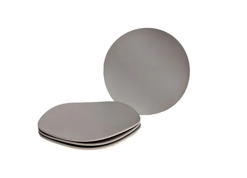 Bamboozle 8" Natural/Dove Curved Plates - 4 Pack