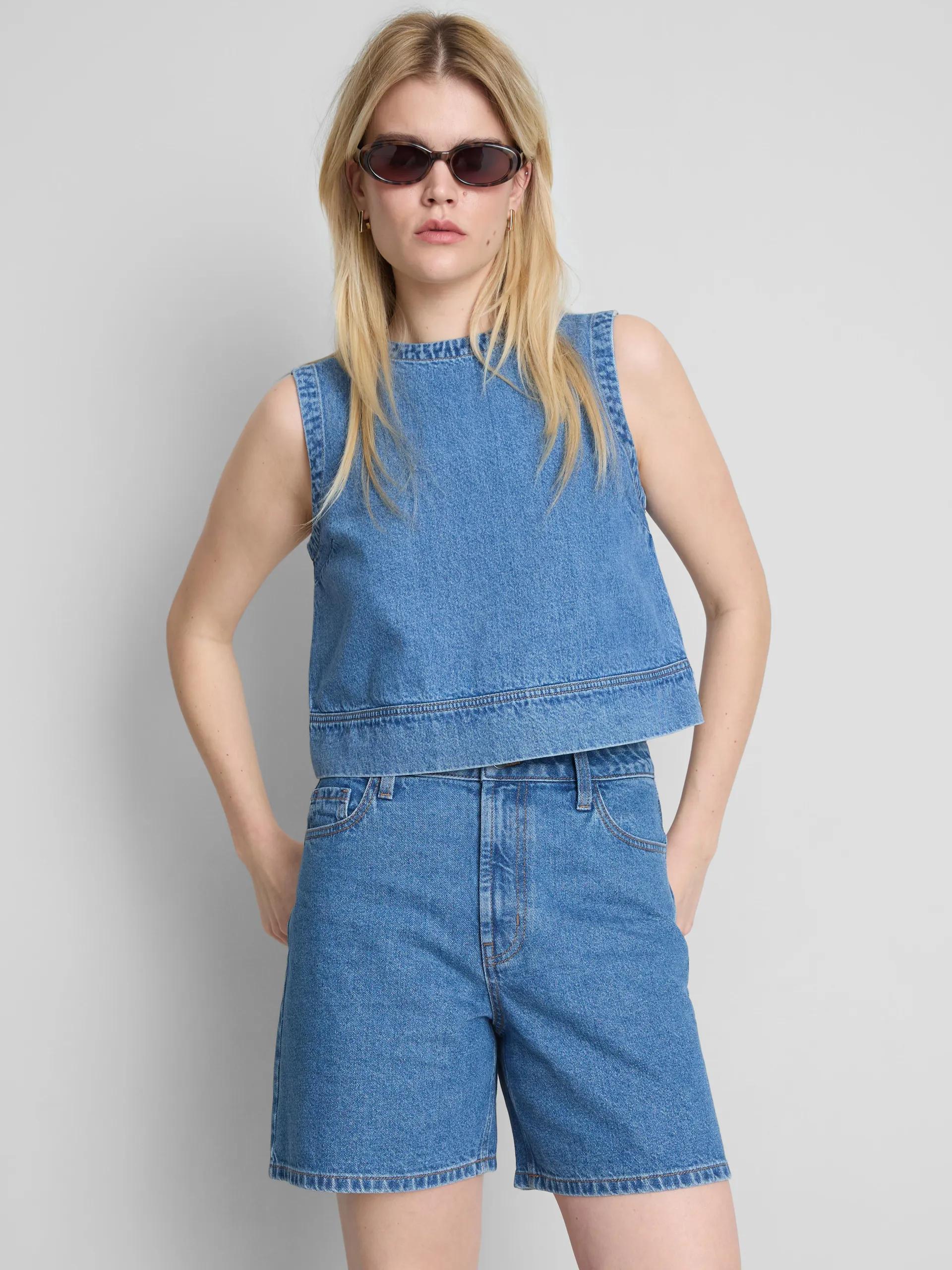 Bermuda en denim de coton