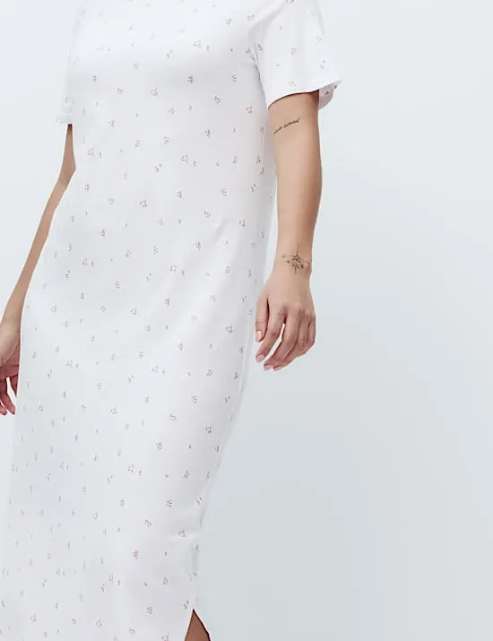 Cotton Modal Printed Long Nightdress