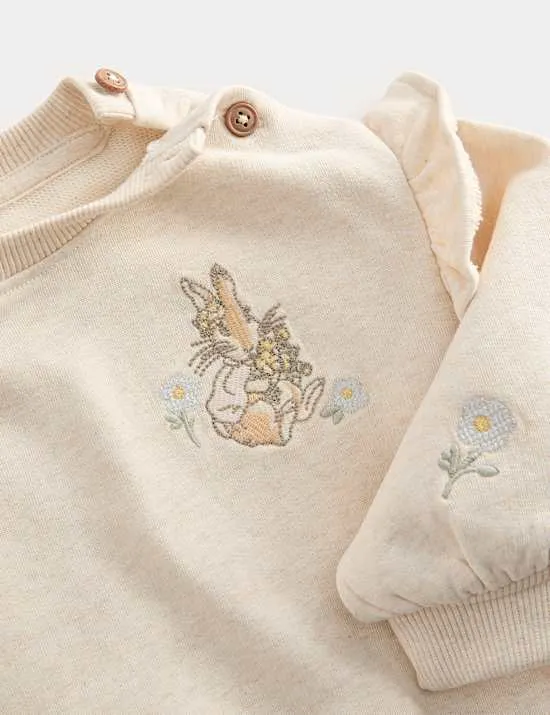 2-tlg. Peter Rabbit™ Sweat-Outfit mit hohem Baumwollanteil (0–3 Jahre)