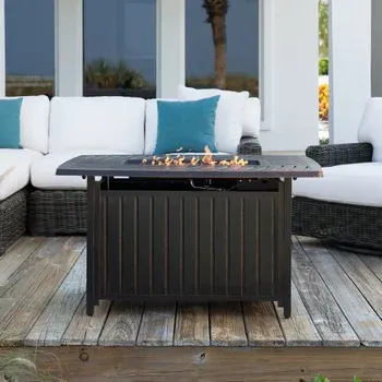 Bravos Rectangle Aluminum Gas Fire Pit