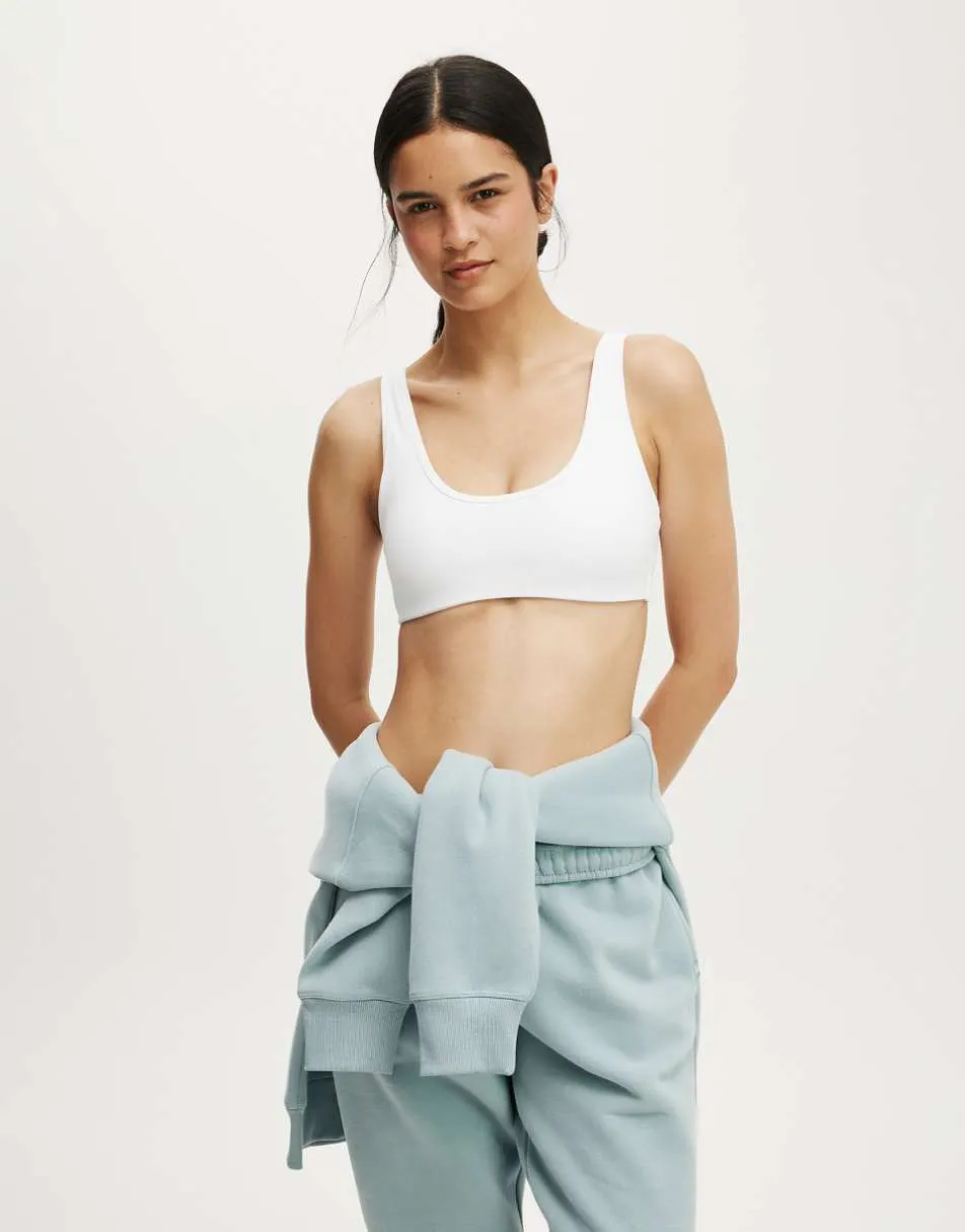 Cotton On Ultra soft low back crop in white