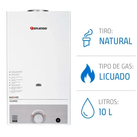 Calefont Gas Licuado 10 Litros Tiro Natural Ionizado