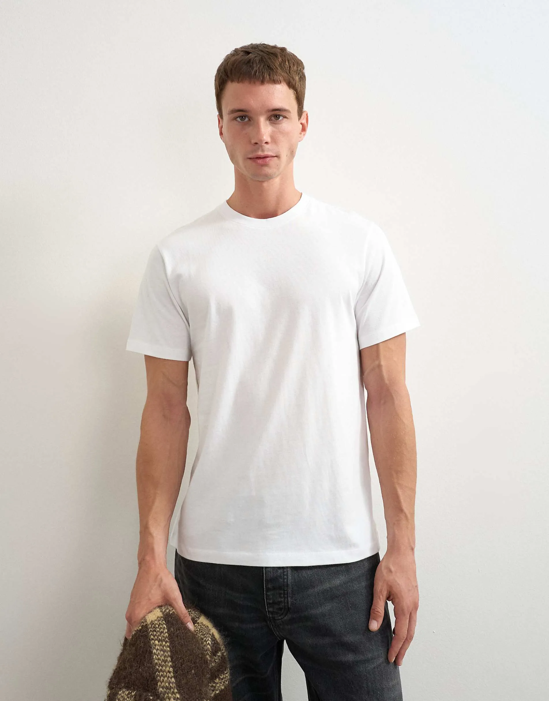 Topman 5 pack classic fit t-shirt in white, black and stone