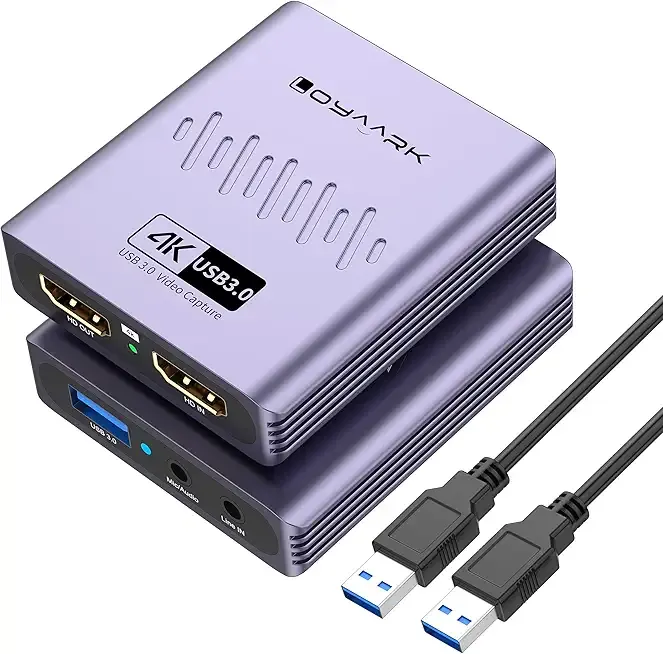 4K HDMI Video Capture Card for Nintendo Switch 2, PS5, Xbox, PC,Streaming- USB 3.0 Game Capture Device with 2K 30fps, Compatible with Broadcasting, Mobile Cameras & More