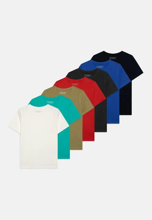 7 PACK - T-shirts - dark blue/red/olive