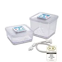 Vakuumierbehälter quadratisch weiss/transparent, 1000/2800 ml