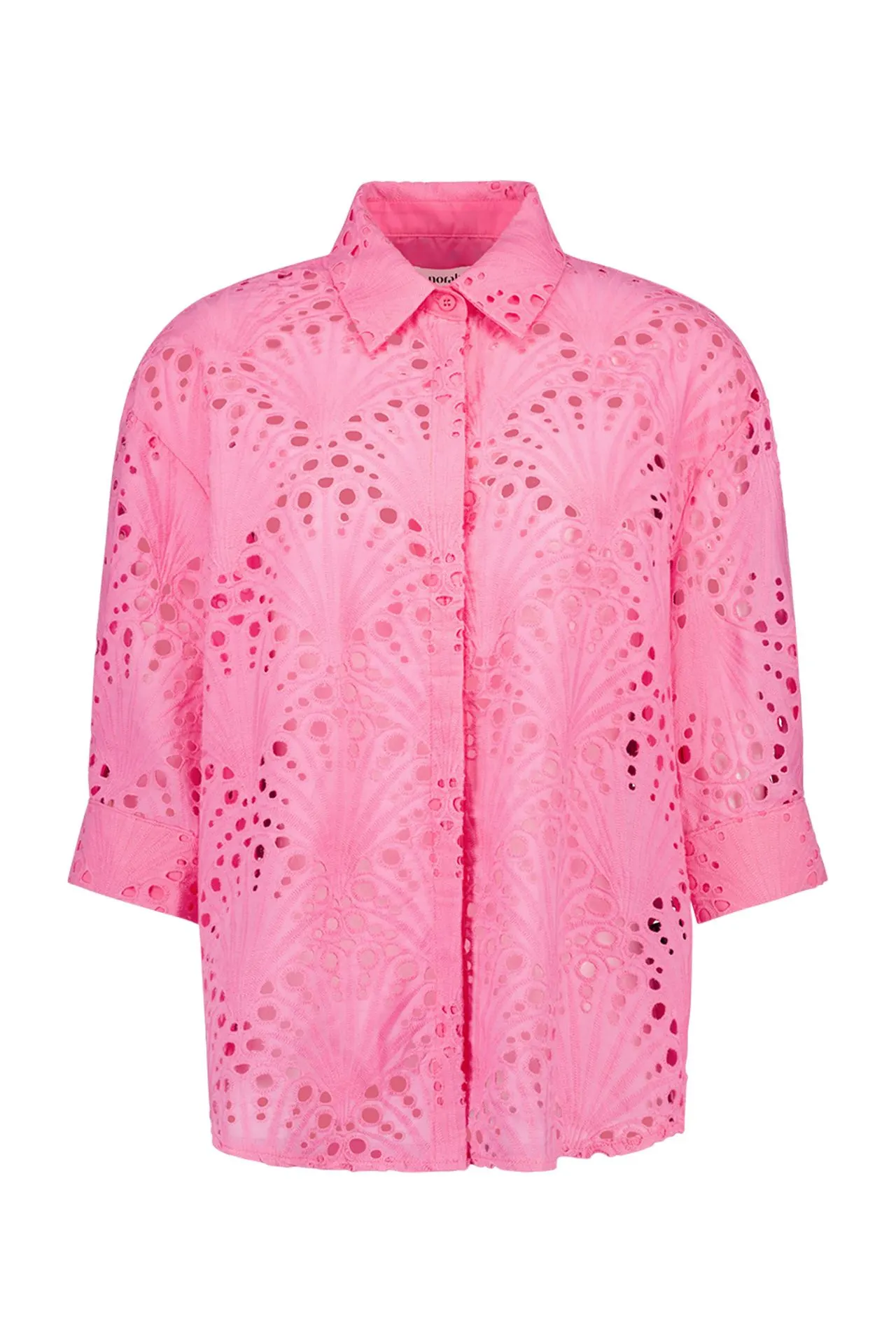 Roze broderie blouse