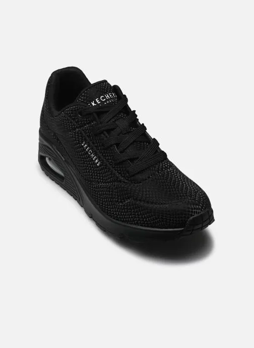 Sneakers Uno - Shiny Scale dames zwart