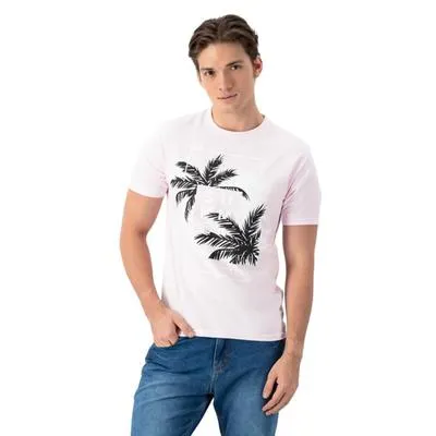 Playera Hummo Hombre diseño frontal palmeras con leyenda Authentic Summer