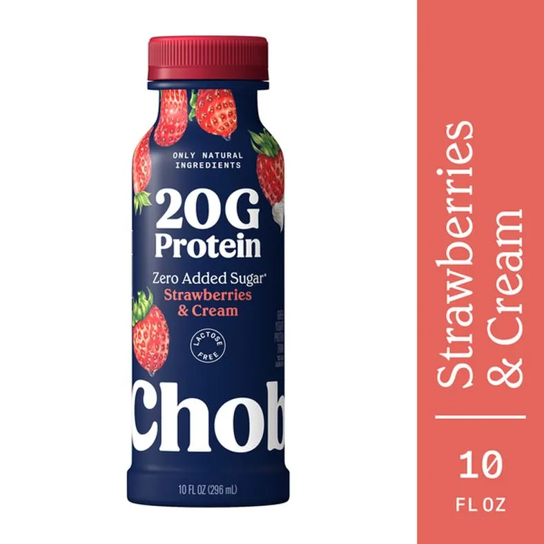 Chobani Zero Added Sugar Strawberries & Cream Greek Yogurt Drink