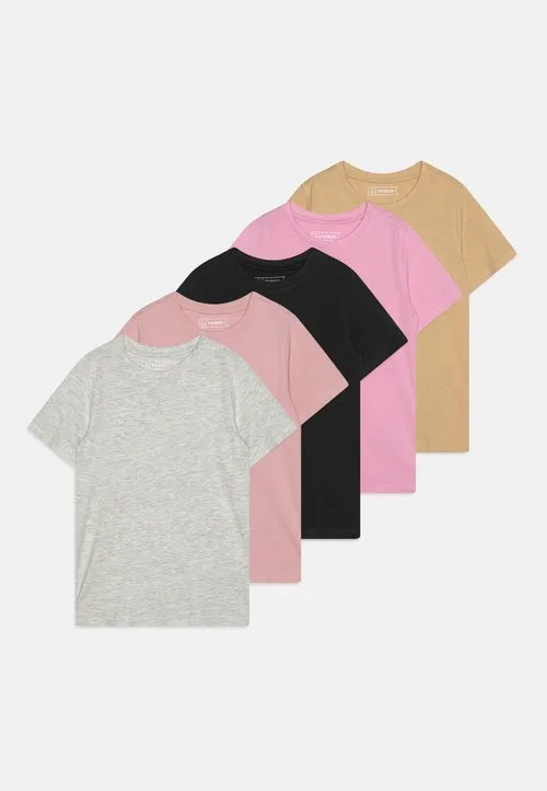 5 PACK - T-shirts - black/light pink/mottled light grey