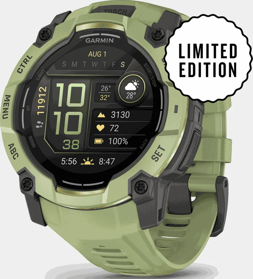 Instinct 3, 50mm, AMOLED, Fern Green with Gray Accents, multisportklokke, smartklokke - Grønn