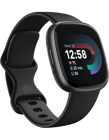 Google Fitbit Versa 4 Fitness Smartwatch, 24/7 Heart Rate - Black/Graphite | Daily Readiness, 3-month Google Health Premium Membership included, GPS, 40+ exercise modes, sleep tracking