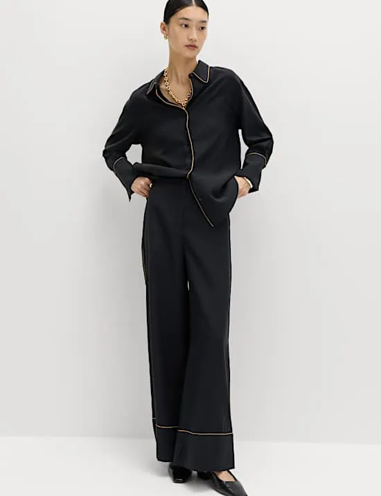 Shirt & Wide Leg Trousers Set
