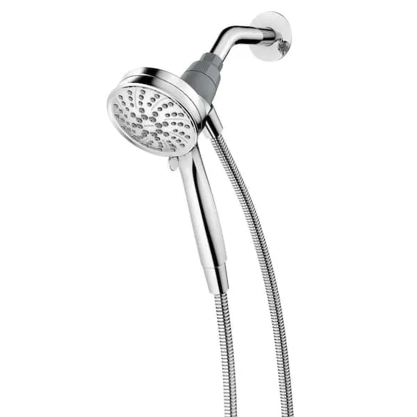 Attract 6-Spray Wall Mount 4 in. Hand Shower with Magnetix Plus Shower Arm and Flange in Chrome