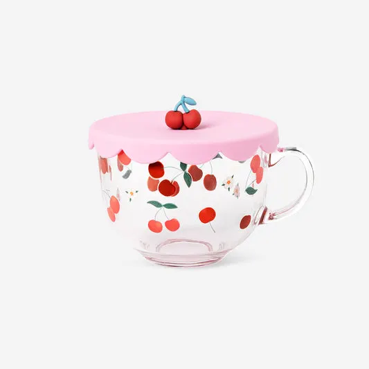 Cherry mug with silicone lid - 40...